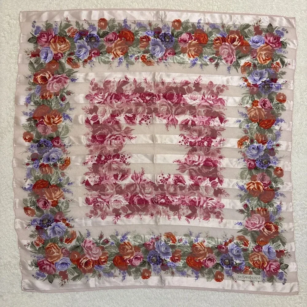 Vintage YSL Yves Saint Laurent Silk Square Scarf 33